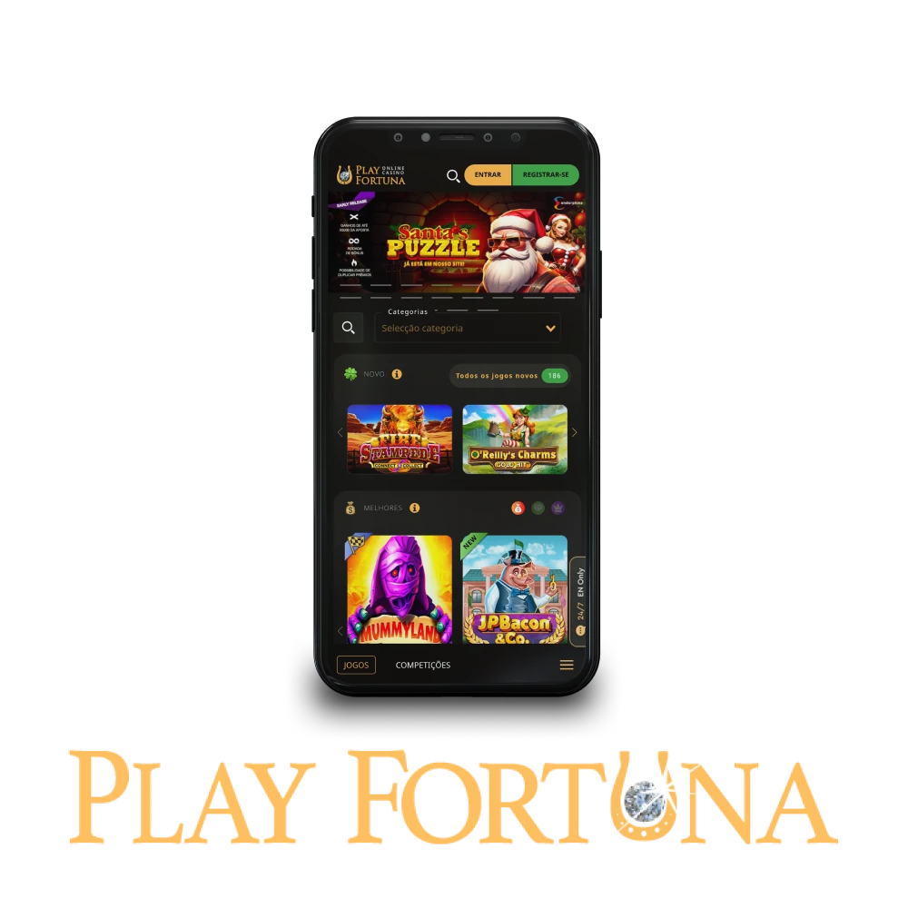Para jogos de cassino, escolha o aplicativo Play Fortuna.