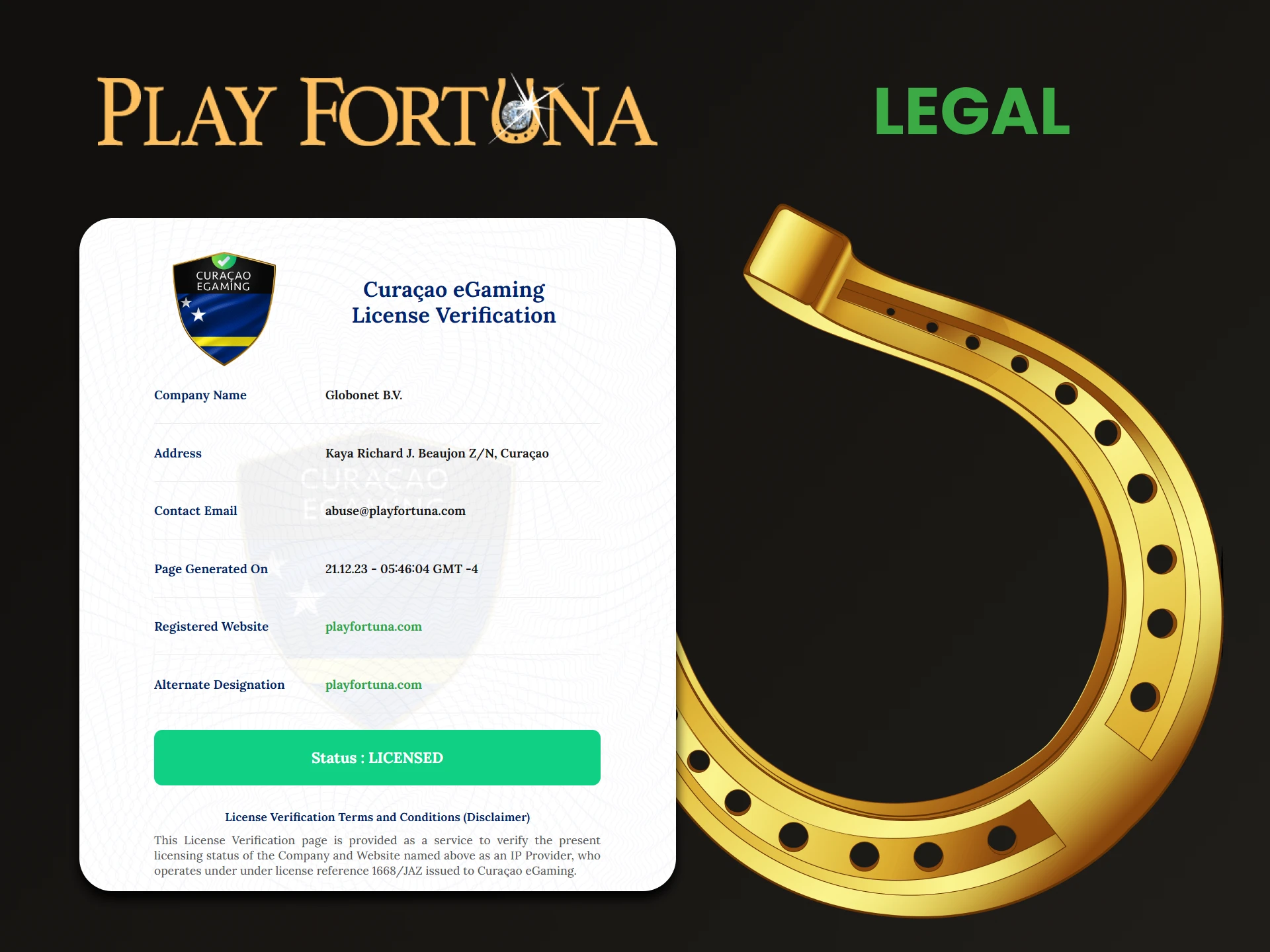 O Play Fortuna é legal para usuários do Brasil.