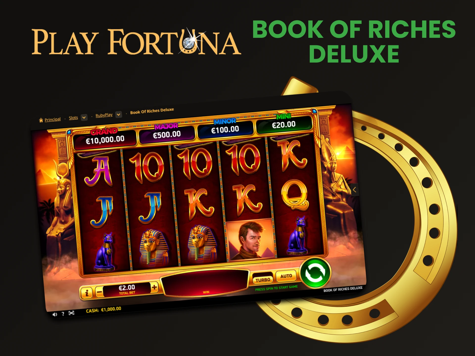 Jogue Book of Riches Deluxe na seção de jackpot do Play Fortuna.