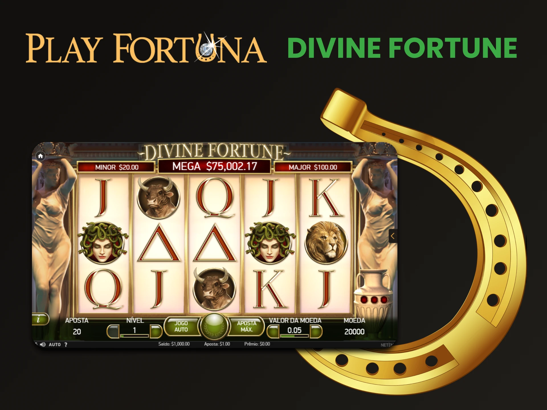 Para jogos de jackpot no Play Fortuna, escolha Divine Frotune.