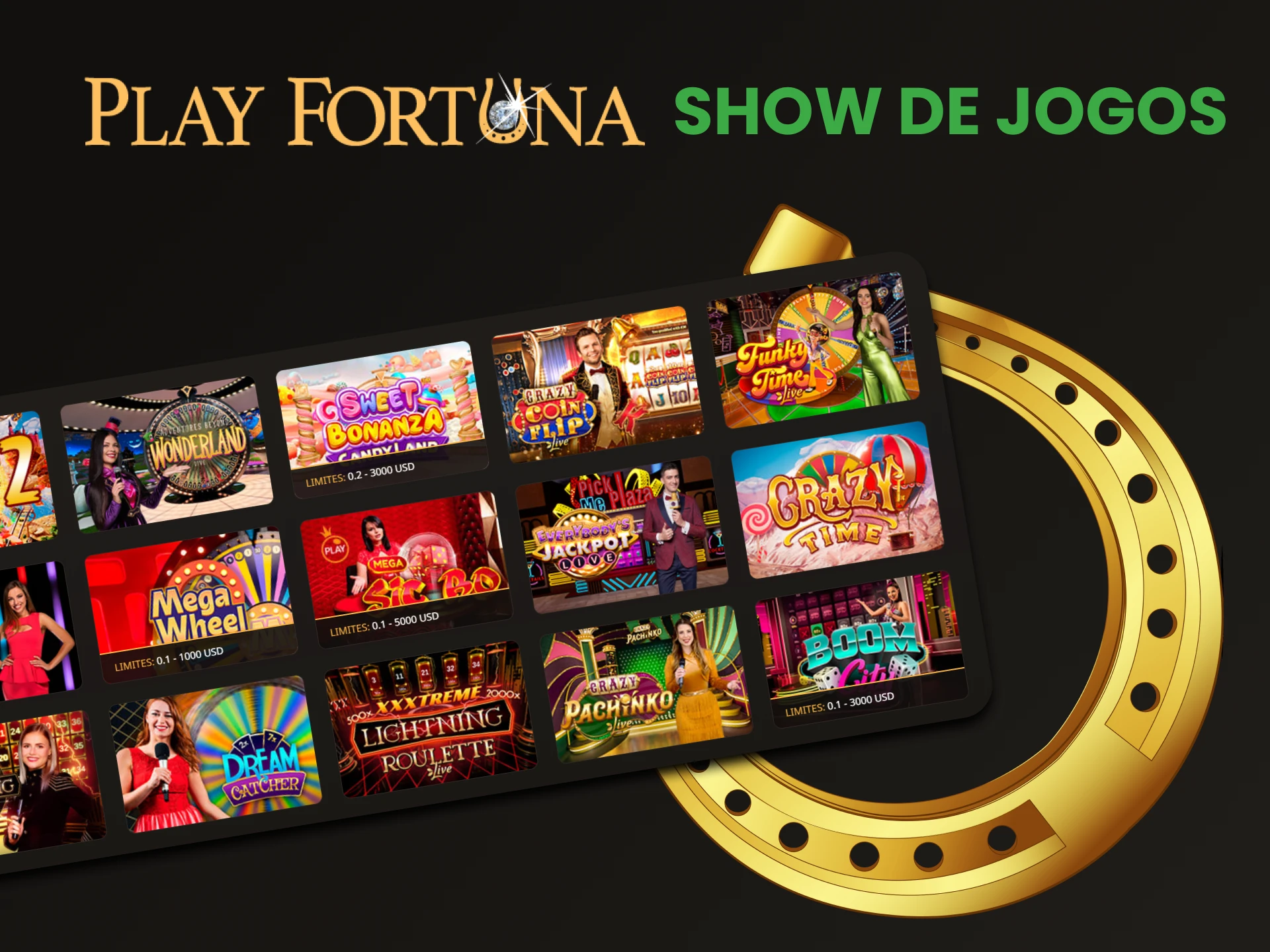 Escolha Show de Jogos na seção de cassino ao vivo do Play Fortuna.