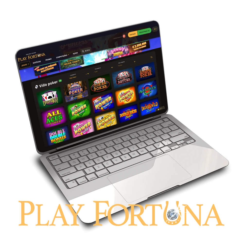 Para jogar no Play Fortuna, escolha vídeo pôquer.