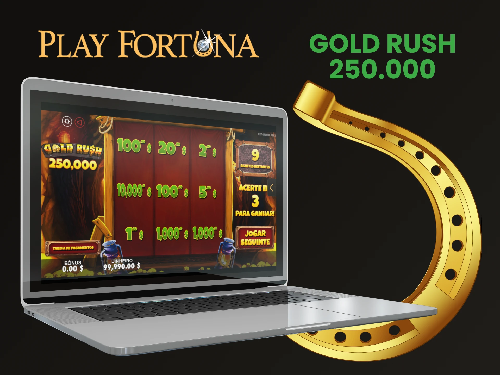 Para jogos no Play Fortuna, escolha Gold Rush.