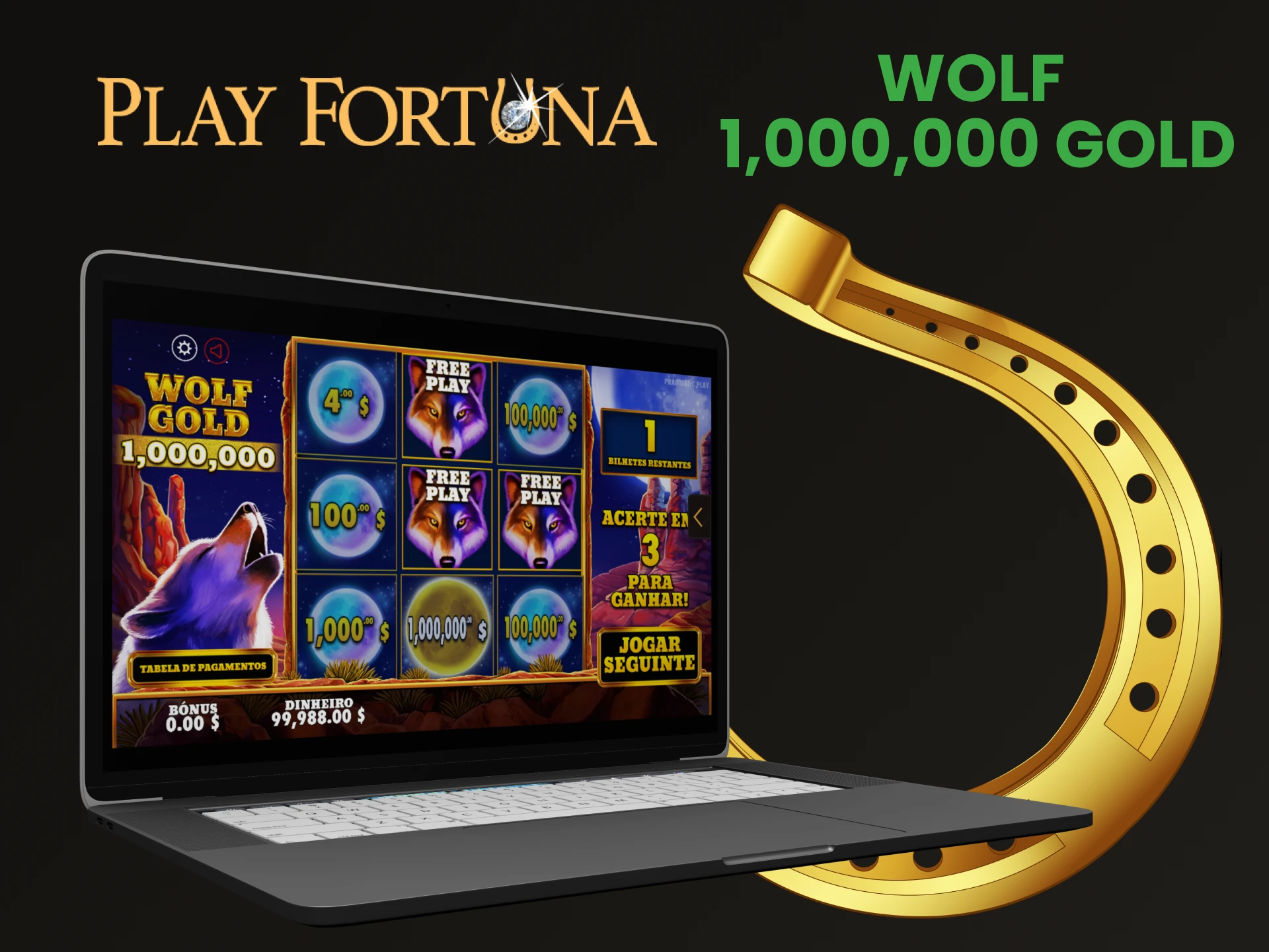 Jogue Wolf Gold na seção de loteria do Play Fortuna.